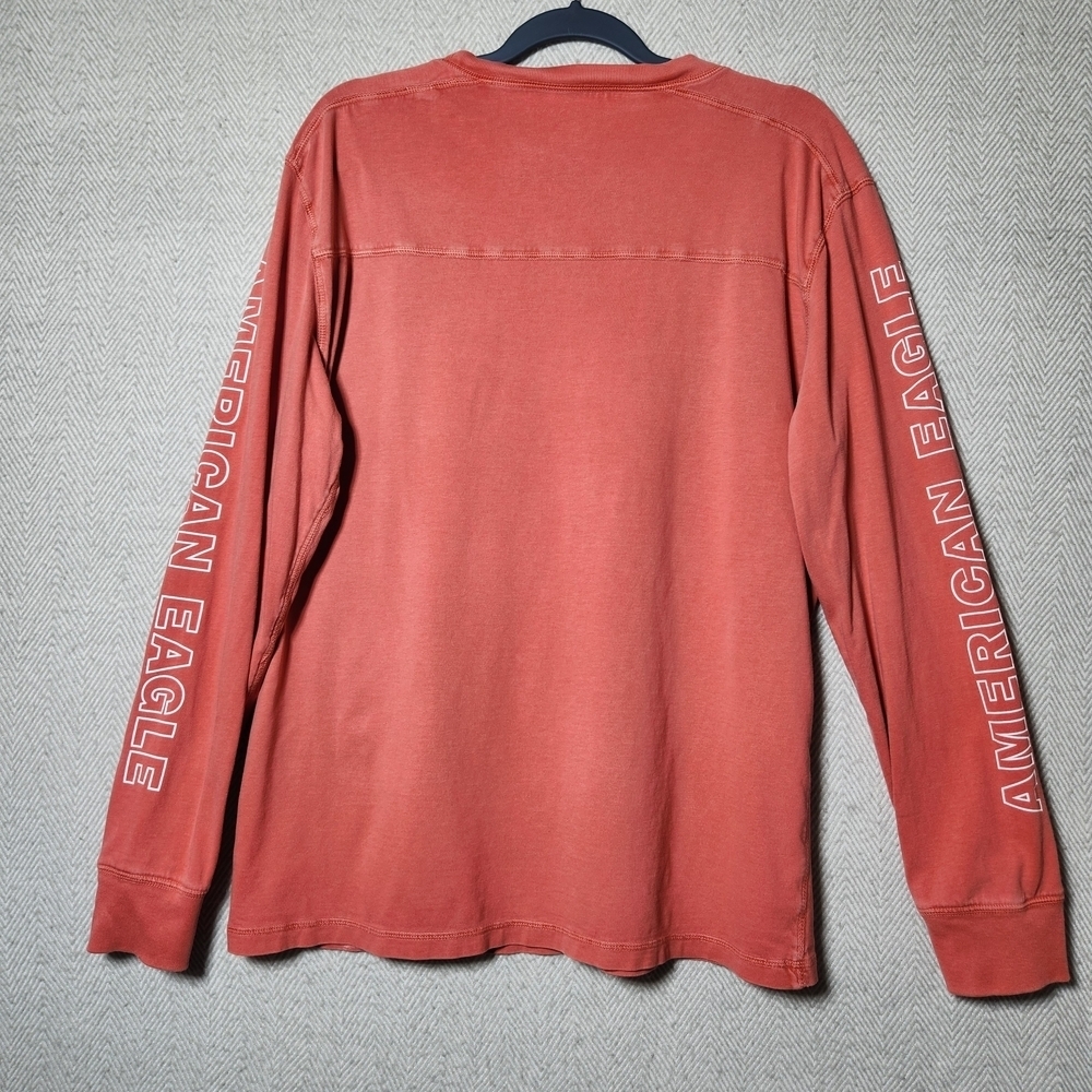 American Eagle Outfitters Men's Large Red(Coral Color) Long Sleeve T Shirt - Picture 2 of 10